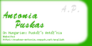 antonia puskas business card